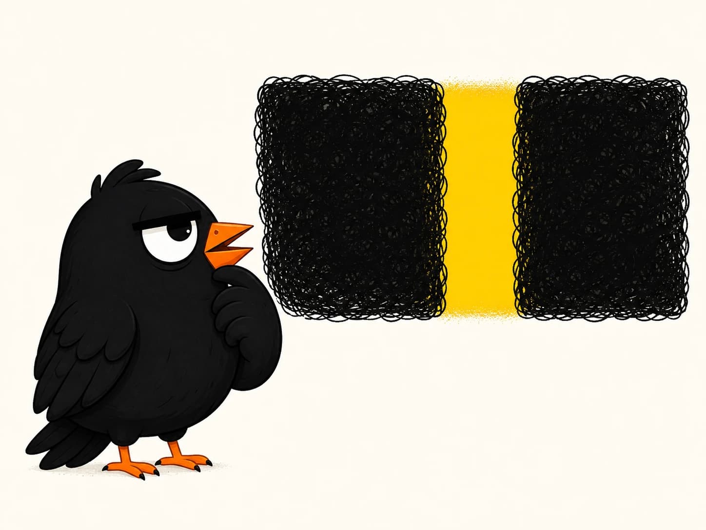 Ptichi notices an open interval between two thought blocks.
